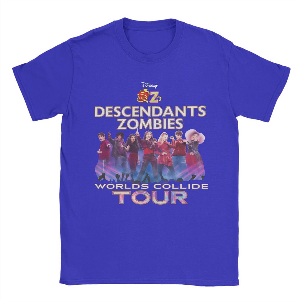 Печатные футболки Descendants Zombies Collide Tour Концерт Музыкальный фестиваль 2025 Унисекс 100% хлопок Круглый вырез Летняя одежда