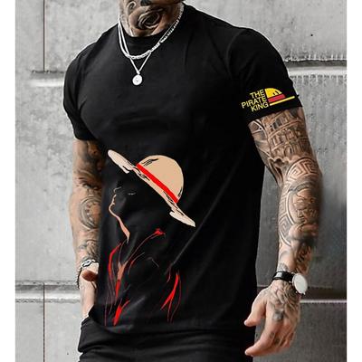 One Piece Обезьяна D. Футболка Луффи Аниме Мультфильм Аниме 3D Классический Уличный Стиль Для Пары Мужская