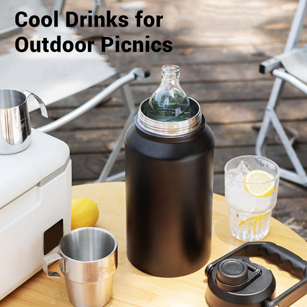 3L Insulated Water Bottle With Lid Handle Wide Mouth 316 Stainless Steel Travel Thermal Mug for Sports Gym Fitness Keep Cold 48H