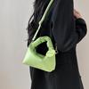 Trendy Casual Women's Handbag PU Wrinkled Bag Shoulder Bag Solid Color Female Hobos Messenger Bag For Outings Shopping CLE
