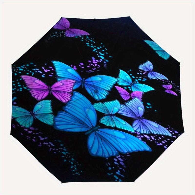 Glow in The Dark Butterfly Wallpapers for iPhone & AndroidUmbrella, Cute Umbrella with Cute Design, Portable 3-Fold Compact Umbrella for Men & Women,