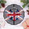 UK Flag and Crown Metal Wind Spinner Outdoor Garden Decor Rotating 3D Art for Yard Patio Holidays Patriotic Celebrations No Electricity Needed