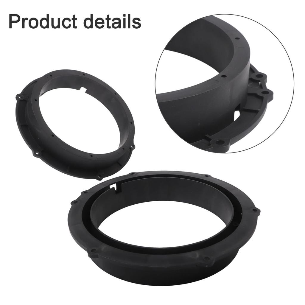 2Pcs 6.5 Inch Car Speaker Spacer Rings Adaptor For Skoda For Tiguan Front Door For Passat Black Plastic Mounting Bracket