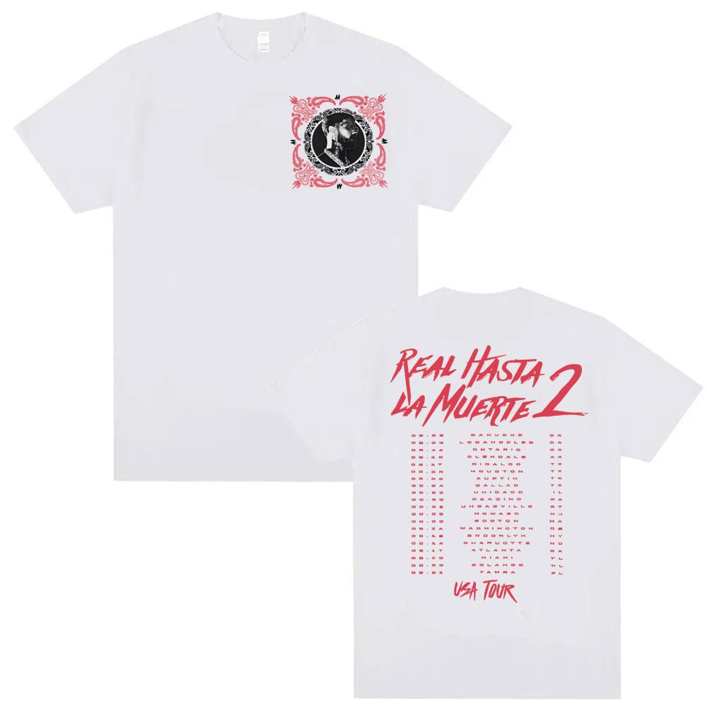 Anuel AA Real Hasta La Muerte USA Tour Merch T Shirts Mens Clothing Vintage Summer Tshirt Casual Oversized T Shirt Streetwear