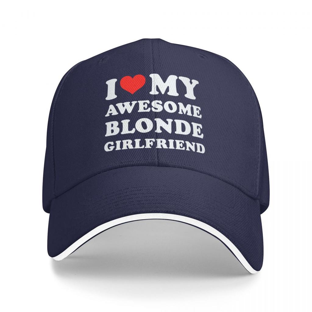 Baseball Caps Funny I Love My Hot Blonde Girlfriend Awesome Customized Female Male Sport Summer Hats