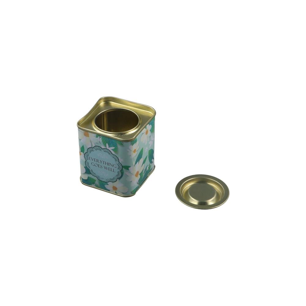 Квадратная жестяная коробка для чая, маленькая металлическая банка для чая, винтажный чай