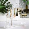 8Pcs Coat Hanger Clear Acrylic Jewelry Display Rack Earrings Hanging Stand Organizer Tabletop Ear Stud Jewelry Storage Holder