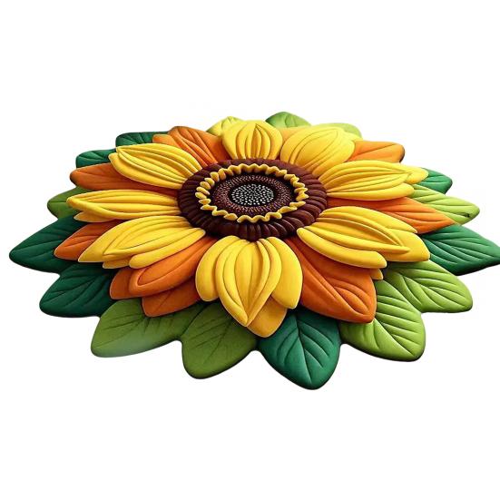 3D Flower Floor Mat Absorbent Large Flower Area Rug Non-Slip Bathroom