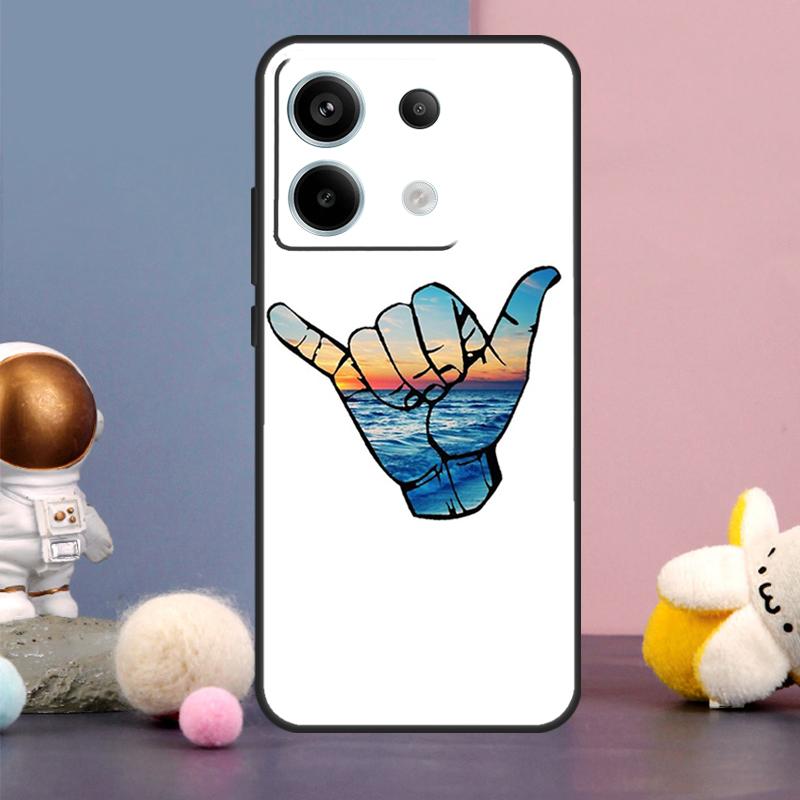 Чехол Shaka Surf Hang loose для Xiaomi Redmi 13C 12 12C 9C 10C Redmi Note 11 12 13 Pro 9 10 10S 11S 12S Задняя крышка