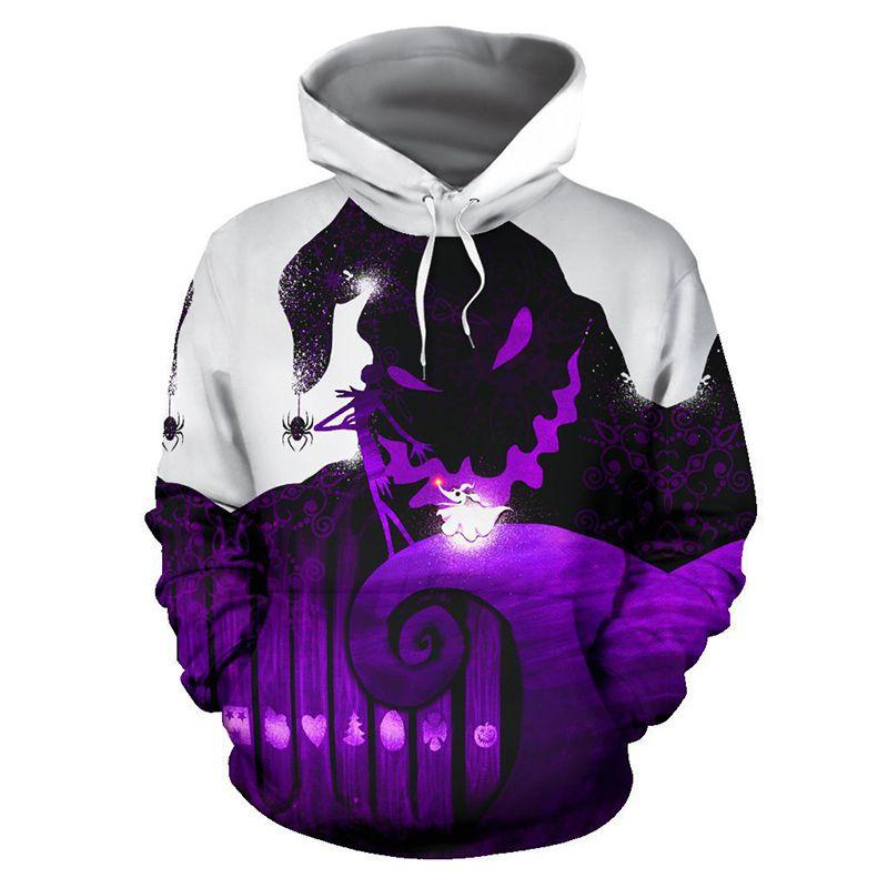 Худи-свитшот 3D «Кошмар перед Рождеством» с Салли и Джеком Скеллингтоном, разных размеров