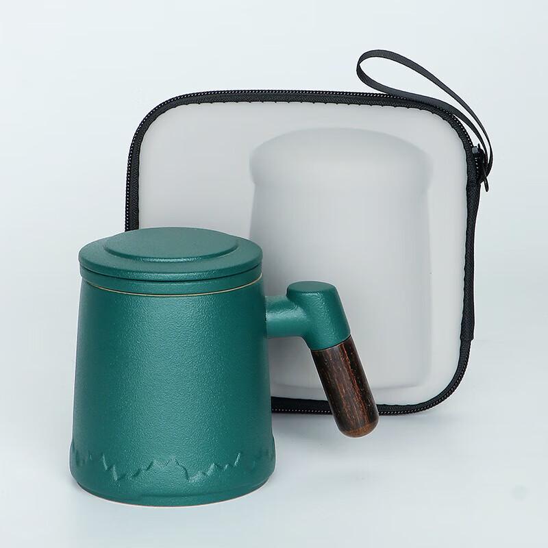 Ceramic Tea Mug with Lid and Filter Gift Set