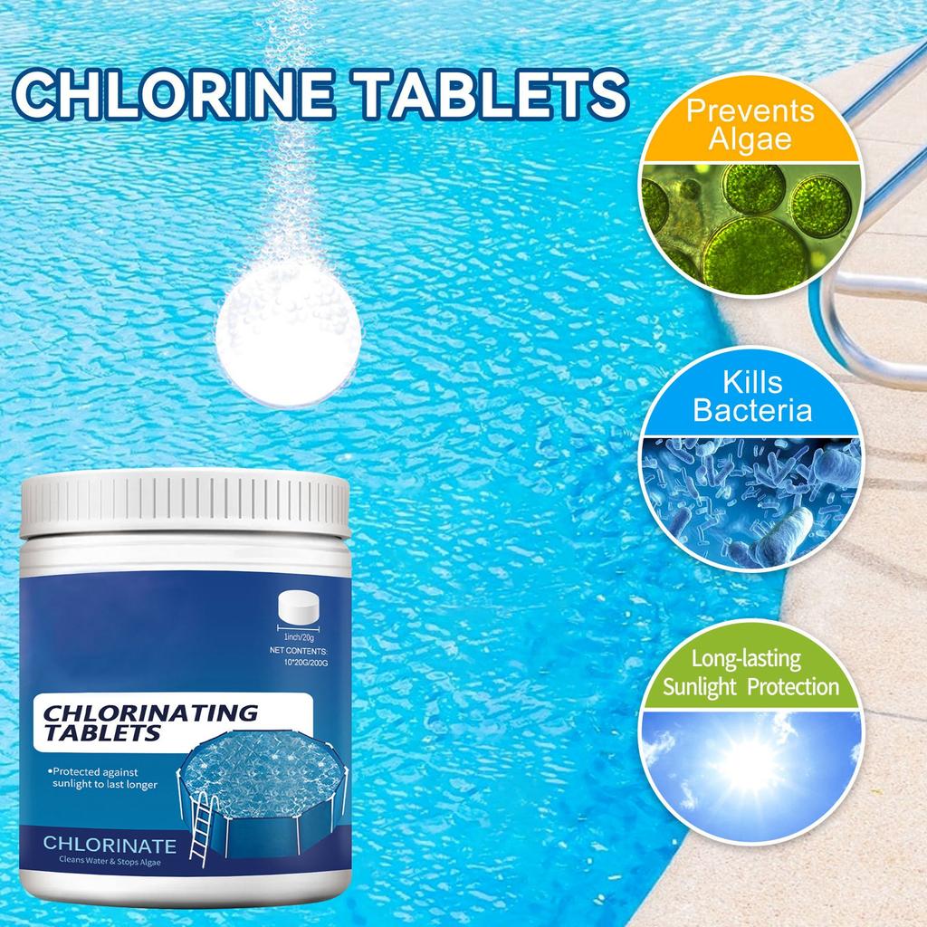 Clarifying And Decontamination Of Swimming Pool Quality, Removing Odor, Multi Purpose Cleaning Effervescent Tablets
