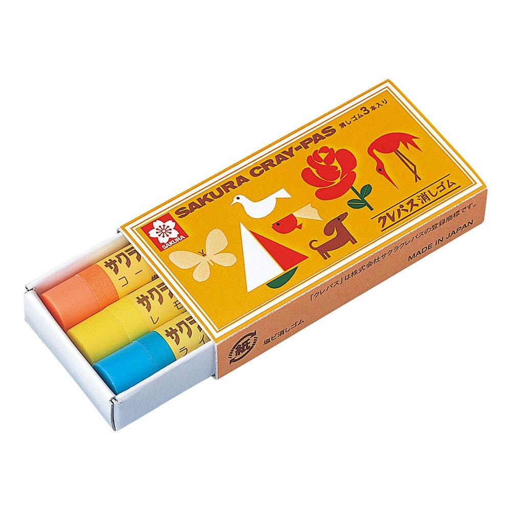 Ластик Sakura Craypas 3 5, в форме карандаша, Цвета, Штук, RC80-3C(5)