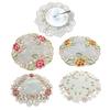 Fabric Placemat, with Hollow Embroidery Round Coasters, Foldable Protection from Heat Stains And Scratches Table Mat for Kitchen