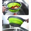 JOYBLISS Silicone Collapsible Colander with Handle Kitchen Folding Strainer Colander for Draining Pasta Vegetable Fruit