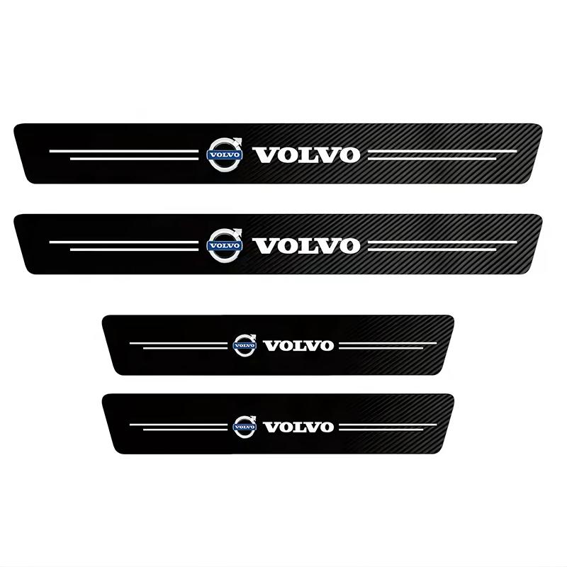 Car Door Sill Scratch Resistent Stickers Threshold Pad For Volvo Rdesign Polestar AWD V50 S60 XC60 S40 XC40 XC90 V60 S80 S90 V90