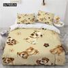 Cute Cartoon Animal Duvet Cover Dog Bedding Set Twin Full for Kids Girls Gift Room Decor Microfiber Comforter Cover Pillowcase