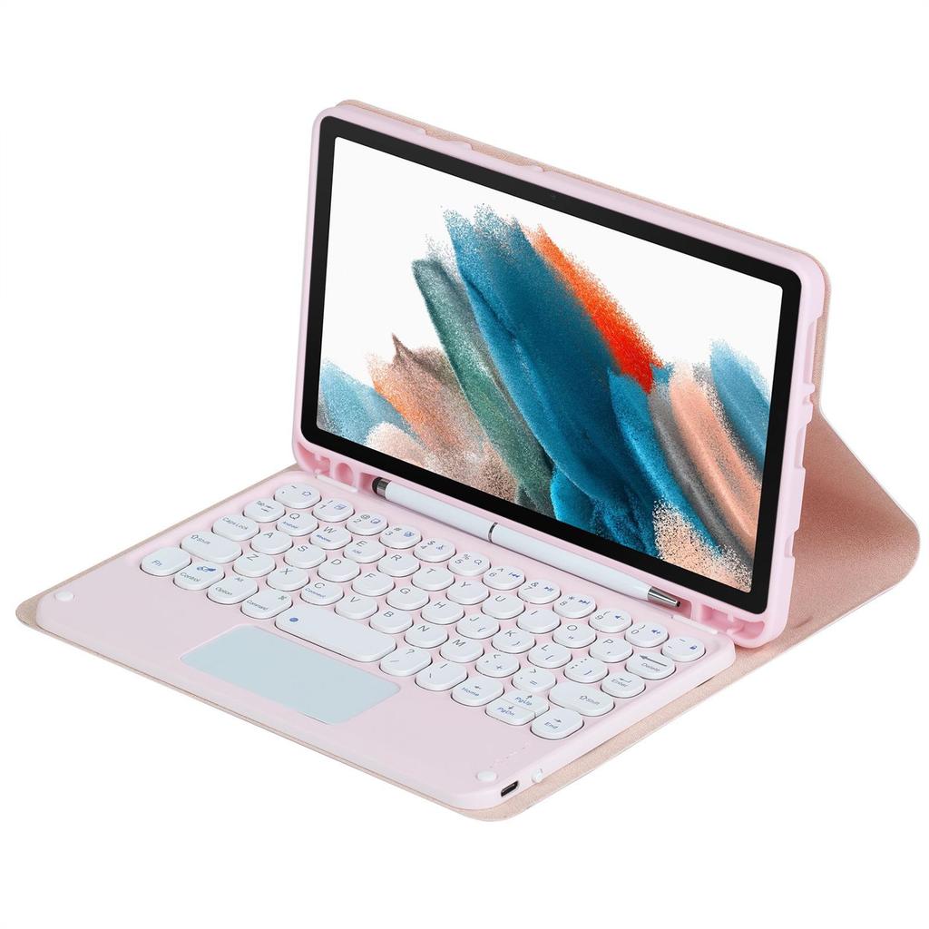 Совместимо с Samsung Galaxy Tab A11: Чехол со слотом для стилуса и круглой крышкой, Bluetooth-клавиатура для 8,7-дюймового планшета.