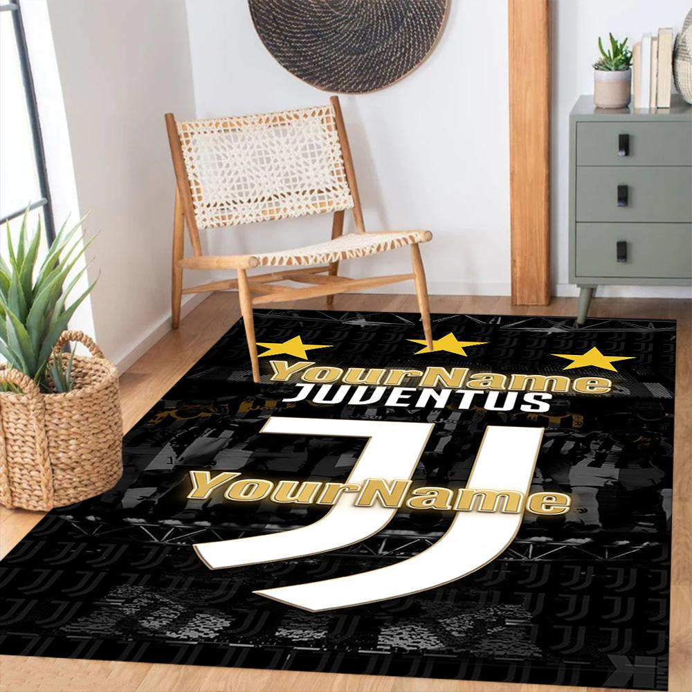 Juventus Customize Text Carpet Design for Game Room Foyer Living Rooms Playrooms Anti-slip Rug Decorate Offices Perfect Birthday/Christmas Gift Idea