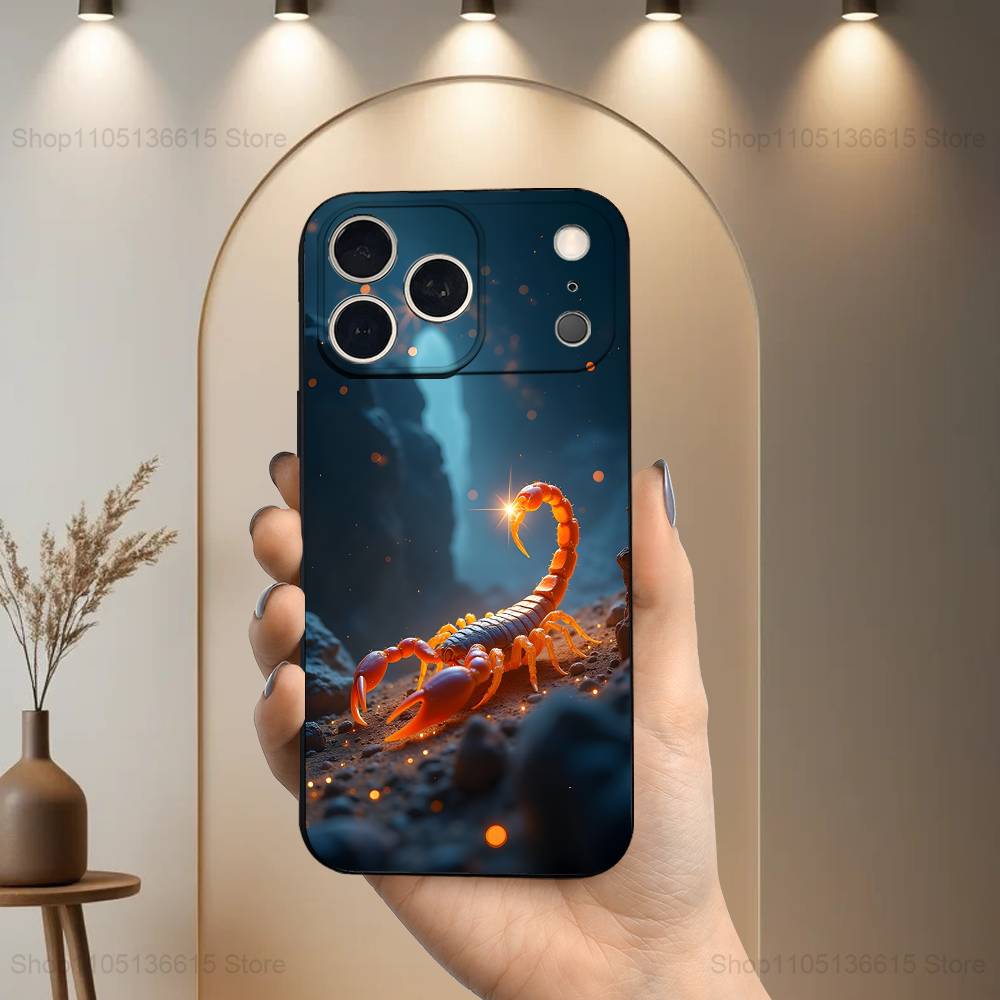 Крутой Мифический Скорпион Для iPhone 13,16,11,14,17,12,15,Plus,Pro Max,XS,X,XR,SE,Mini,8,7,Чехол Для Телефона Мягкий Силикон Черный