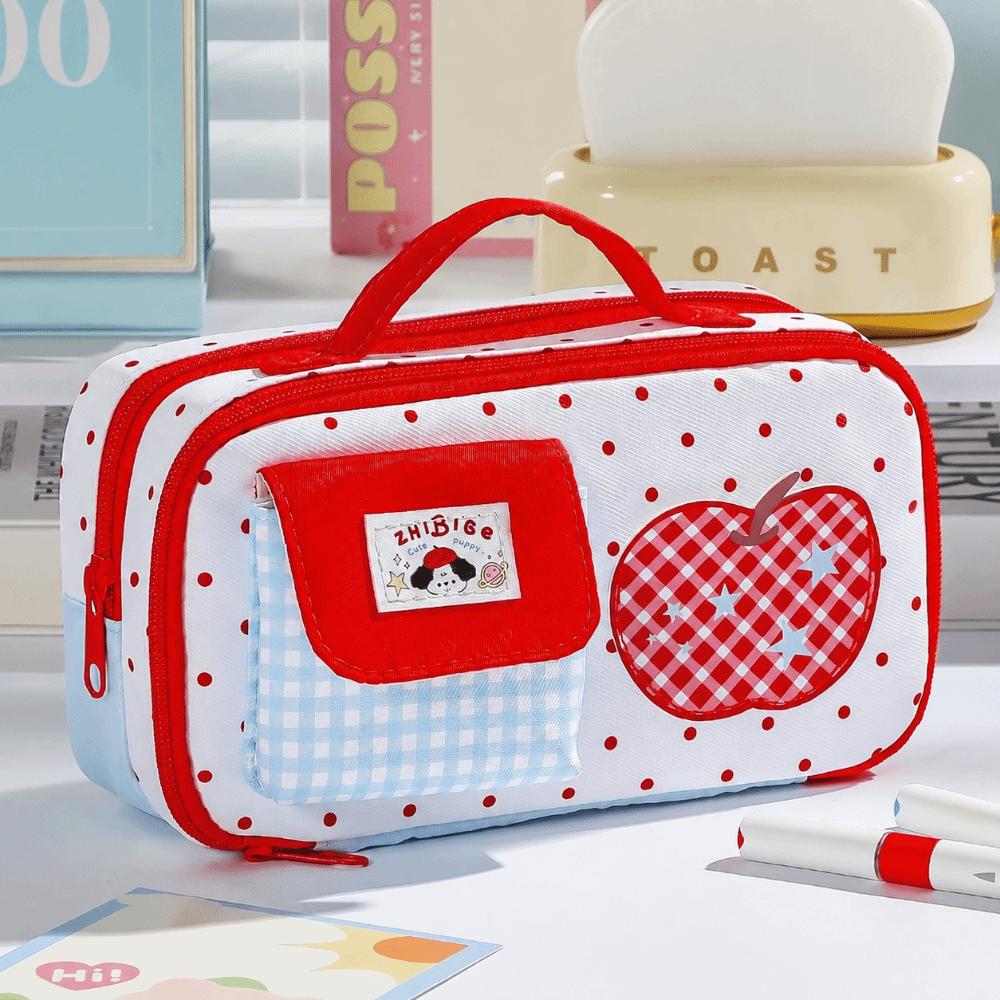 Large Opening Pen Bag Large Capacity Stationery Bag Sweet Pencil Case Gift
