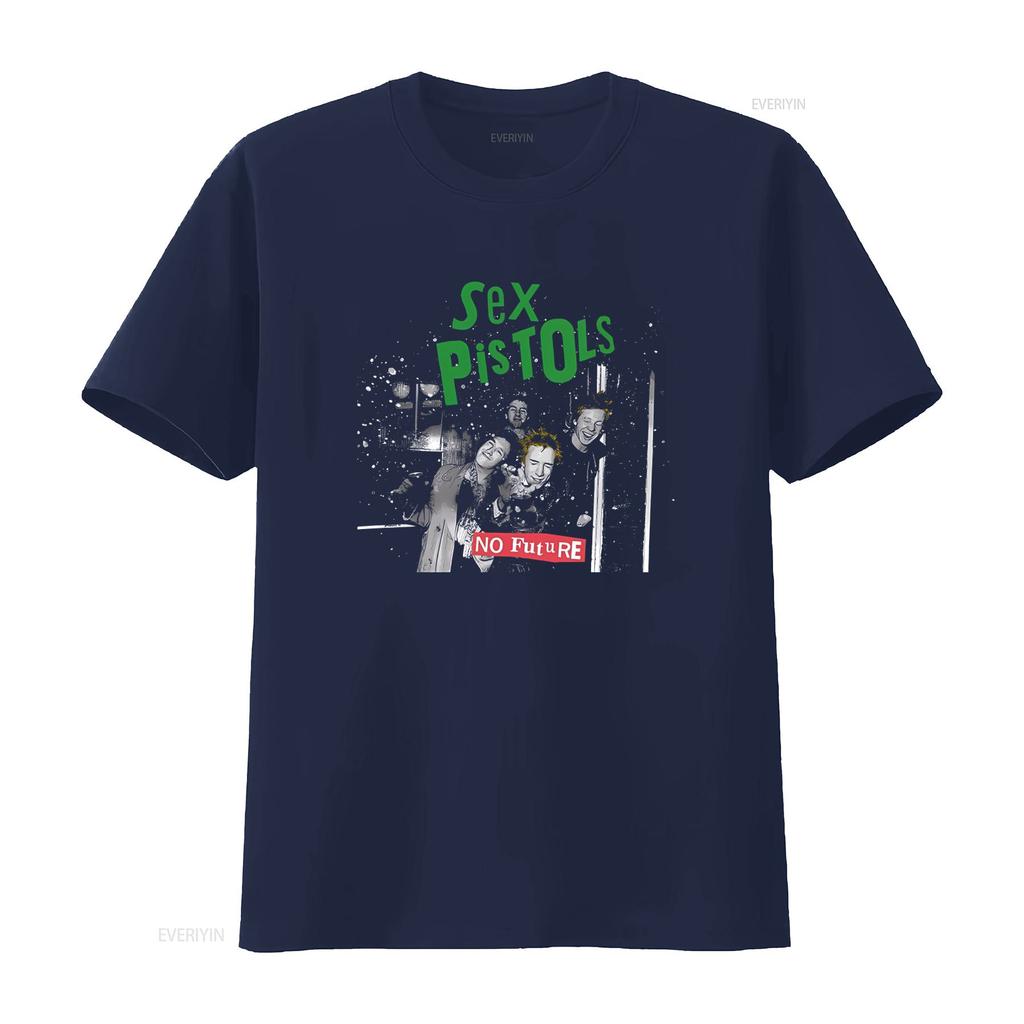 Sex Pistols T Shirt With Cover Photo And No Future Design Rock Band Merch For Fans Vintage Designer Clothes Casual