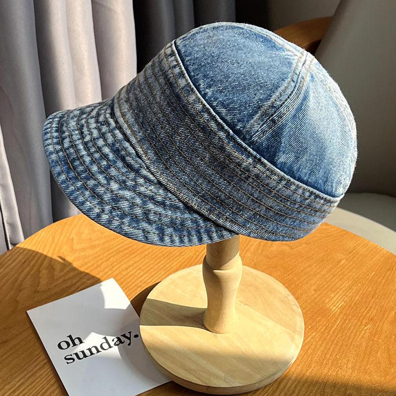 Новая универсальная японская джинсовая шляпа рыбака женская стираная ретро кепка с мягкими полями интернет-знаменитость такая же шляпа от солнца
