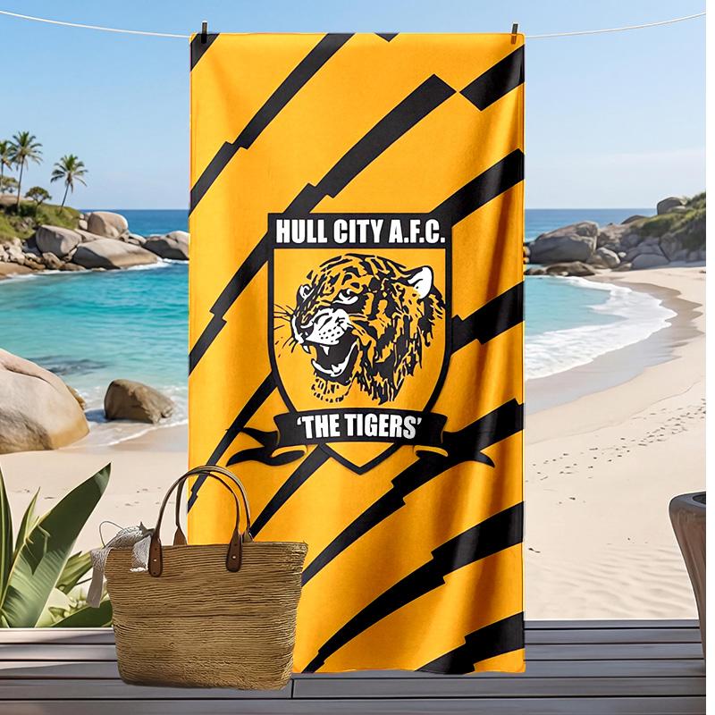 Полотенце для пляжа с принтом Hull FC Мягкое Портативное Быстросохнущее?Сухое полотенце для бассейна, летнего отпуска, активного отдыха на природе