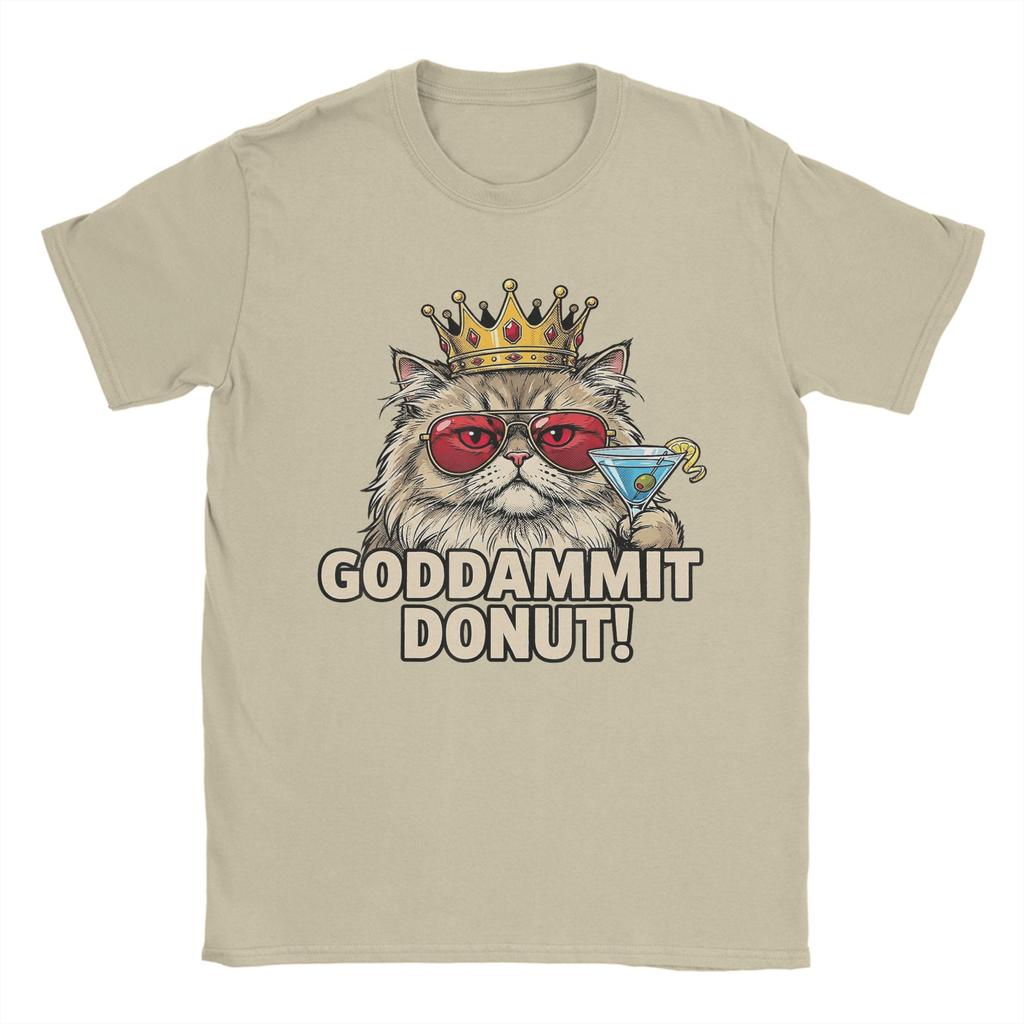 Donut Princess Cat Meme TShirt Summer Harajuku TShirts Man Cotton O Neck Oversized Tees Short Sleeves Street Style Tshirt