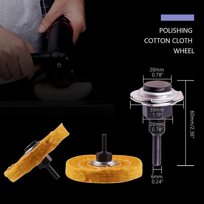 4-дюймовый полировальный круг с полировальной пастой и набором адаптеров для сверл с валом 1/4 дюйма, набор из 8 полировальных инструментов, точильный станок