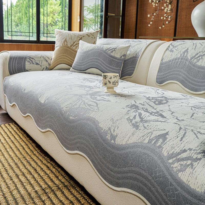 All-Season Chenille Sofa Cushion Non-Slip Durable Modern Style Cover Straight Sectional