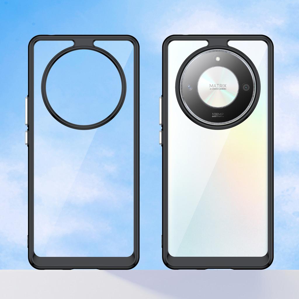 Transparent PMMA Case For Honor X50 Pro GT X9b Magic6 Lite X50Pro X50GT 50 Full Protection Colorful Soft Border Hard Back Protector Shell Cover