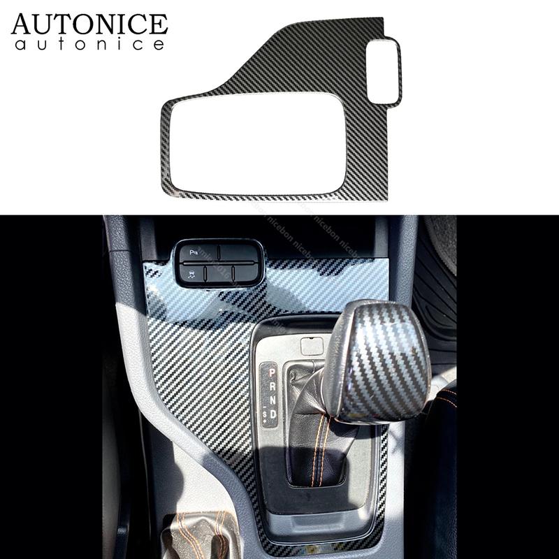 Carbon Fiber Color Stainless Button Gear Panel Cover Trim Fit for Ford Ranger 2015 2016 2017 2018 LHD Low version