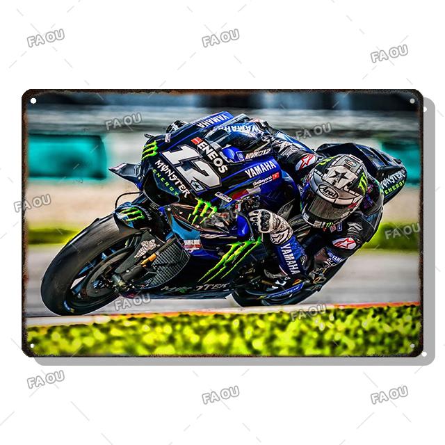 F1 Motorcycle Racing Vintage Metal Poster Racer Athlete Retro Tin Sign Auto Club Wall Art Decoration Plaque Home Decor Aesthetic