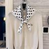 NINA SOLOR Hepburn Polka Dot Silk Square Scarf