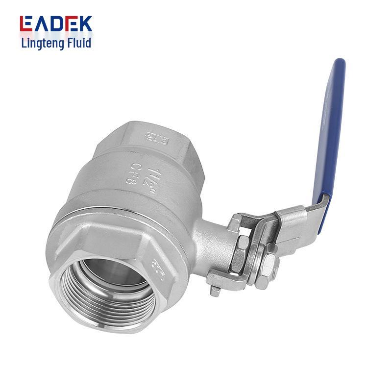 304 Stainless Steel Two-Piece Ball Valve with Internal Thread, Locking Switch, 1/2 Inch, 1 Inch, 2 Inch Options