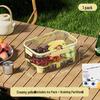 Двухъярусный портативный контейнер для хранения свежих продуктов: Большая вместимость для фруктов, овощей и пикниковых бенто