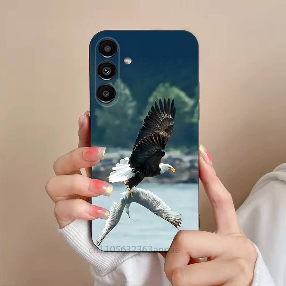 Крутой чехол для телефона с изображением орла для Samsung S25,24,21,22,23,S30,Ultra,S20,Plus,Fe,Lite,Note,S10,S9, Черный мягкий корпус