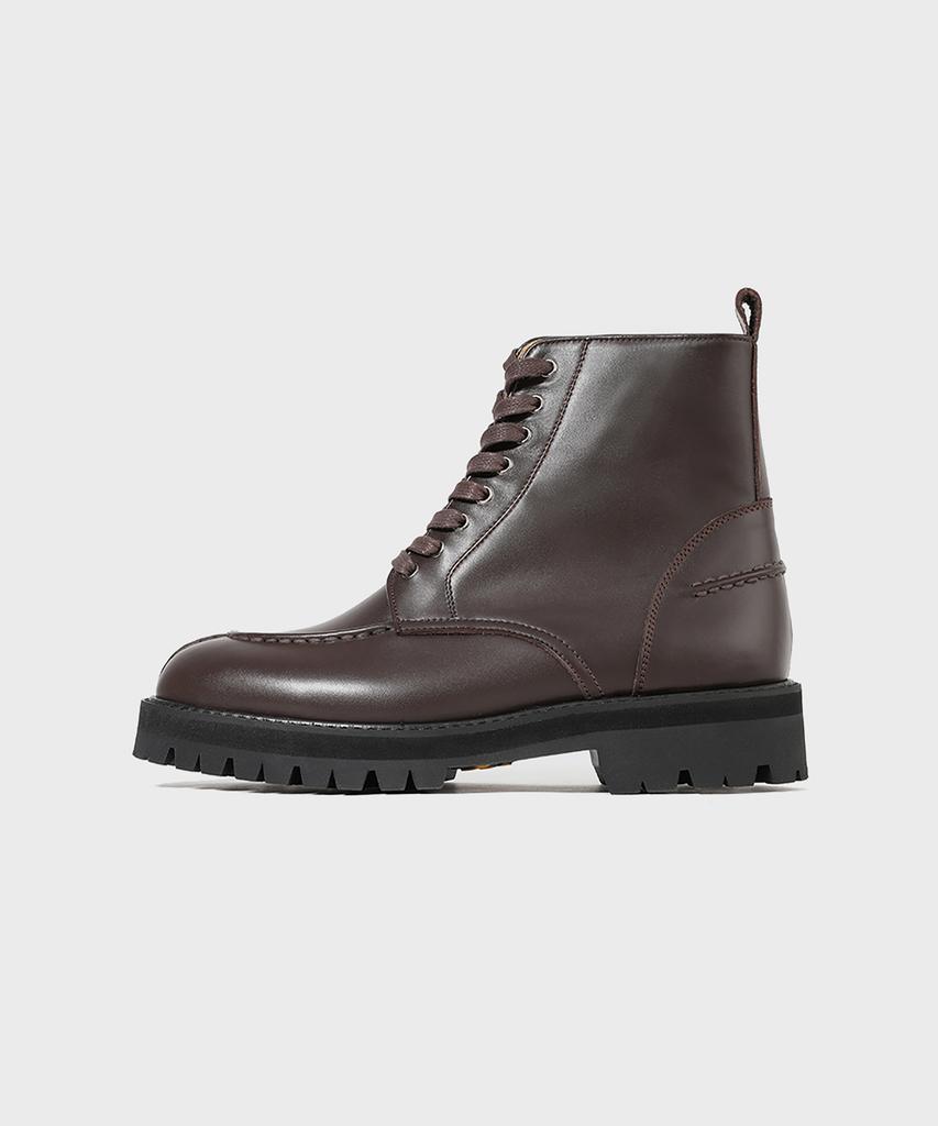 FIRENZE ATELIER [Vibram] Y-Tip Line Hidden Zipper Lace-Up Boots 7600 [Brown Fg]