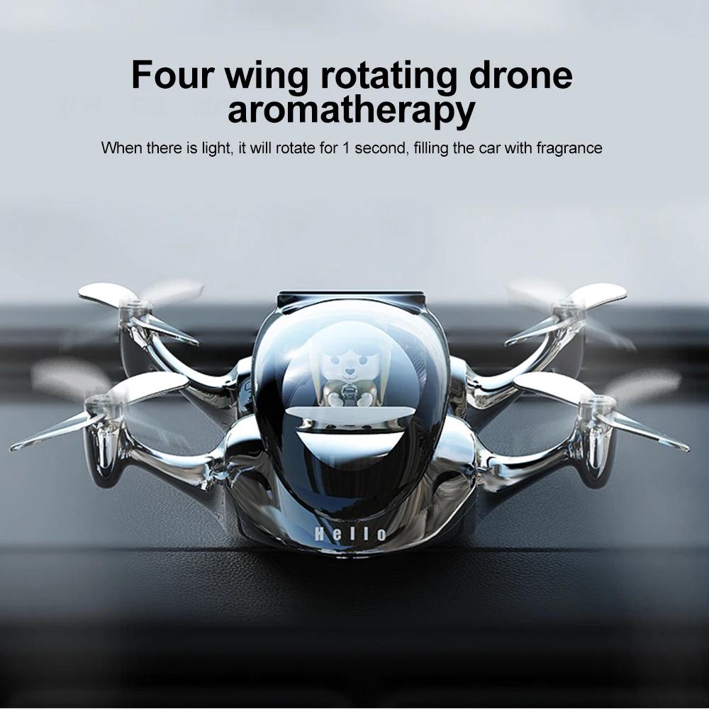 Solar Powered Rotating DIY Perfume Car Ornaments Helicopter Air Freshener Diffuser Decoration Accessories Car Dashboard Decor