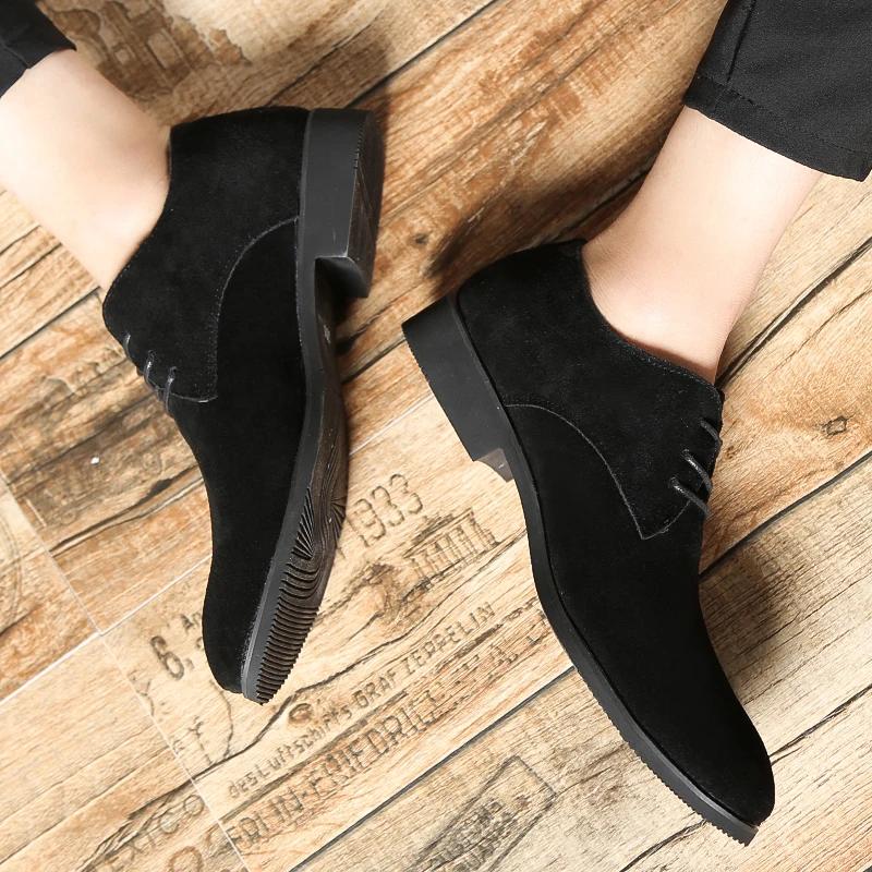 High Quality Men Derby Suede Genuine Leather Dress Shoes Casual Sneakers Luxury Brand Loafers Men Classic Flats Oxfords Shoes
