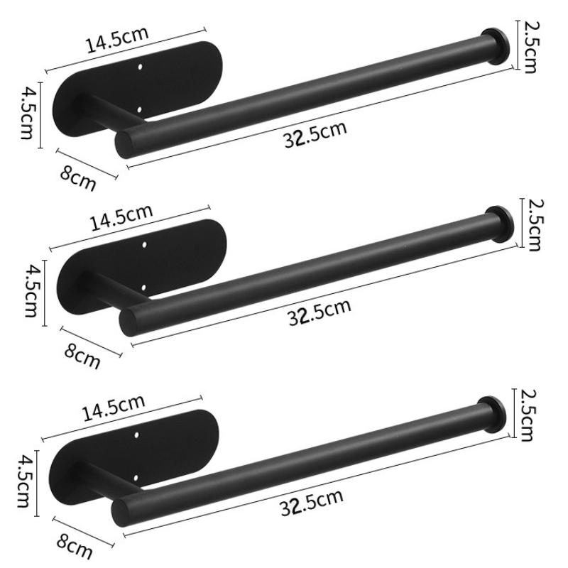 Adhesive Toilet Paper Holder Kitchen Roll Towel Rack Napkin Dispenser Absorbent Stand Tissue Hanger Stainless Steel Wall Mount