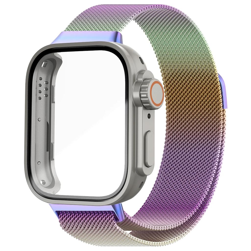 Стеклянный Чехол+Миланский Браслет для Huawei Watch Fit 3 Магнитный Браслет из Нержавеющей Стали для Huawei Watch Fit 3 Защитный Чехол для Экрана