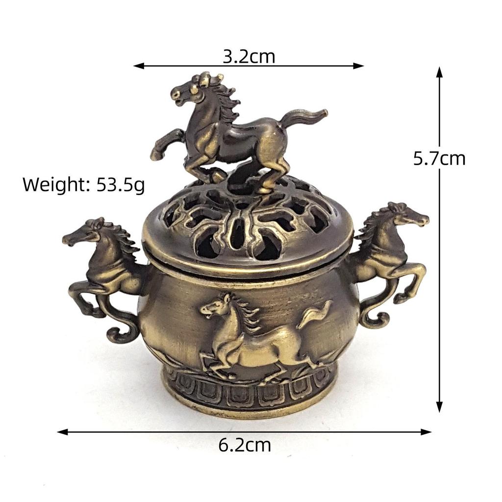 Copper Alloy Hanging Incense Burner - Indoor Aromatherapy Ornament for Agarwood Sticks