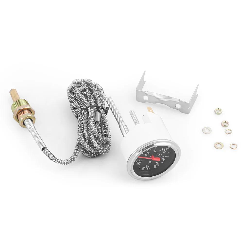 2" 52MM Mechanical 12V Water Temp Gauge 40-120C/100-250FTemperature Meter With Sensor NPT 1/2