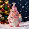 5 Inch Lighted Christmas Gnome Decorations Resin Faceless Old Man Christmas Tree Small Prelit Gnome Figurine with Multi-colored Lights
