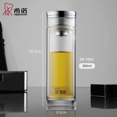 Стеклянная дорожная кружка Zhi Shi с двойными стенками