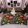 Homewish Hippie Mushroom Duvet Cover Set 2pcs/3pcs, Botanical Theme Bedding Set, Wild Plant Comforter Cover Set