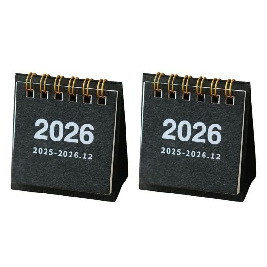2 шт. Мини настольный календарь Окт. 2025-дек.. 2026 14-месячный планер Настольный Маленький Настольный Перекидной Календарь на двойной спирали для дома и офиса