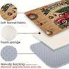 Vintage Red Truck Welcome Mat Indoor Outdoor Entrance Doormat Kitchen Bedroom Bathroom Entryway Rug Christmas Home Decor